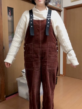 「大阪」｜「アイテム（オールインワン・サロペット）」を使った、hachanさん（レディース・158cm）の冬コーディネート