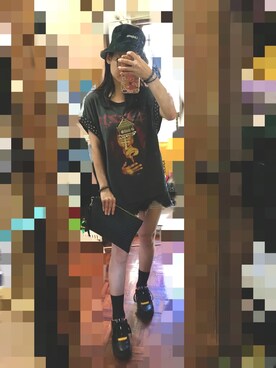 「UNDER PEACE（アンダーピース）のアイテム」を使った、Serena Gallianoさん（レディース・156cm）の夏コーディネート