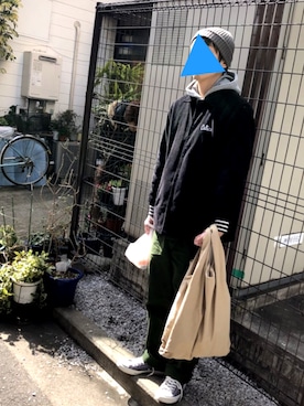 「BLUE BLUE（ブルーブルー）のアイテム（帽子）」を使った、かんざすさん（メンズ・175cm）の春コーディネート