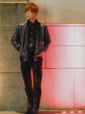 「BLISS POINT Mens（ブリスポイント メンズ）のアイテム（ライダースジャケット）」を使った、✂︎康平さん（メンズ・176cm）の秋コーディネート