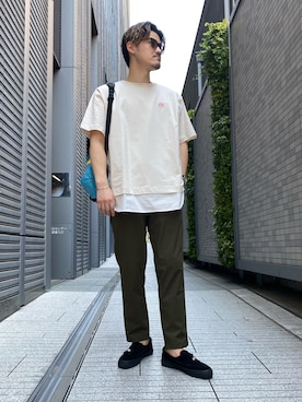 「アイテム（スリッポン）」を使った、Tsunodaさん（メンズ・174cm・20代）の春コーディネート