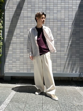 「アイテム（スリッポン）」を使った、Tsunodaさん（メンズ・174cm・20代）の春コーディネート