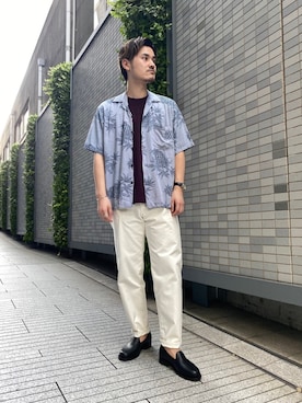 「Scye（サイ）のアイテム（パンツ）」を使った、Tsunodaさん（メンズ・174cm）の春コーディネート