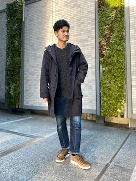「EKAL（エカル）のアイテム（ジャケット/アウター）」を使った、Tsunodaさん（メンズ・174cm）の冬コーディネート