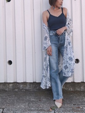 「Vicente（ヴィセンテ）のアイテム（キャミソール）」を使った、Vicente👖さん（レディース・157cm）の春コーディネート