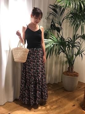 「Vicente（ヴィセンテ）の【中村アンナコラボ】マーメイドマキシスカート（スカート）」を使った、Vicente👖さん（レディース・164cm）の夏コーディネート