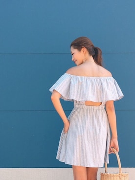 「stripes」｜「アイテム（ワンピース/ドレス）」を使った、Vicente👖さん（レディース・168cm）の夏コーディネート