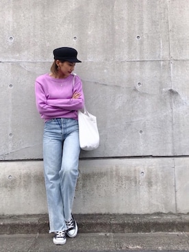 「肌見せ」｜「アイテム（キャスケット）」を使った、Vicente👖さん（レディース・157cm）の秋コーディネート