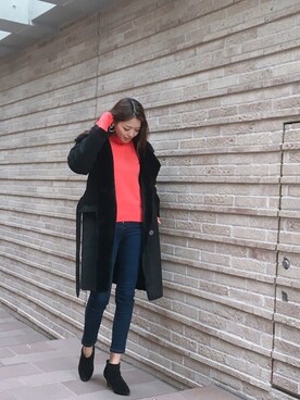 「ガウンコート」｜「アイテム（ムートンコート）」を使った、Vicente👖さん（レディース・168cm）の秋コーディネート