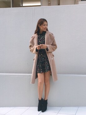 「ガウンコート」｜「アイテム（ムートンコート）」を使った、Vicente👖さん（レディース・168cm）の秋コーディネート