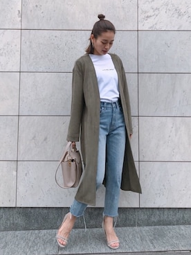 「ガウン」｜「アイテム（トレンチコート）」を使った、Vicente👖さん（レディース・162cm）の春コーディネート