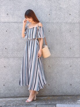 「SPIRALGIRL（スパイラルガール）のアイテム（かごバッグ）」を使った、Vicente👖さん（レディース・168cm）の春コーディネート