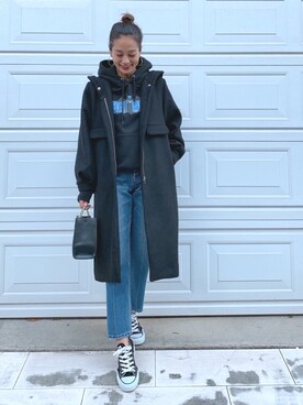 「CONVERSE（コンバース）のconverse コンバース ALL STAR 100 COLORS OX オールスター 100 カラーズ オックス 32861791 BLACK（スニーカー）」を使った、Vicente👖さん（レディース・162cm）の秋コーディネート