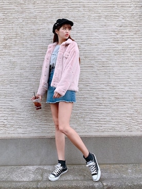 「CONVERSE（コンバース）のconverse コンバース ALL STAR 100 COLORS OX オールスター 100 カラーズ オックス 32861791 BLACK（スニーカー）」を使った、Vicente👖さん（レディース・168cm）の秋コーディネート