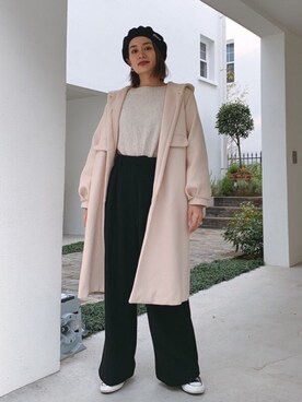 「CONVERSE（コンバース）のconverse コンバース ALL STAR 100 COLORS OX オールスター 100 カラーズ オックス 32861791 BLACK（スニーカー）」を使った、Vicente👖さん（レディース・162cm）の冬コーディネート