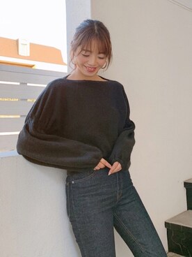 「おおぶりピアス」｜「アイテム（ニット/セーター）」を使った、Vicente👖さん（レディース・168cm）の冬コーディネート