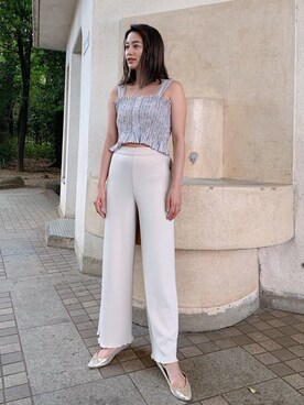 「Vicente（ヴィセンテ）のアイテム（キャミソール）」を使った、Vicente👖さん（レディース・162cm）の夏コーディネート