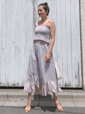 「Vicente（ヴィセンテ）のアイテム（キャミソール）」を使った、Vicente👖さん（レディース・162cm）の春コーディネート