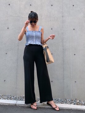 「Vicente（ヴィセンテ）のアイテム（キャミソール）」を使った、Vicente👖さん（レディース・157cm）の夏コーディネート