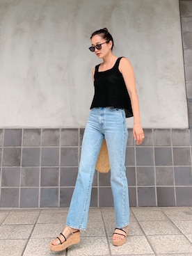 「Vicente（ヴィセンテ）のアイテム（タンクトップ）」を使った、Vicente👖さん（レディース・162cm）の夏コーディネート