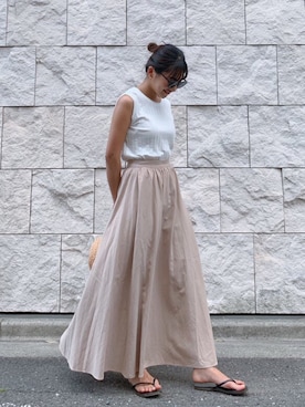 「Vicente（ヴィセンテ）のアイテム（タンクトップ）」を使った、Vicente👖さん（レディース・157cm）の夏コーディネート