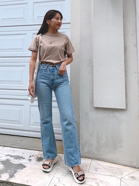 「GU（ジーユー）のアイテム（シューズ）」を使った、Vicente👖さん（レディース・157cm）の夏コーディネート