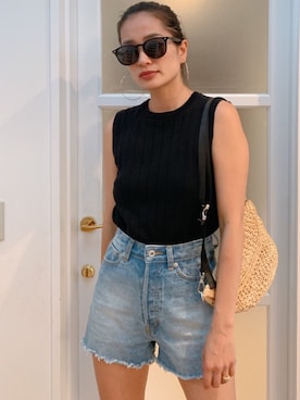 「Vicente（ヴィセンテ）のアイテム（タンクトップ）」を使った、Vicente👖さん（レディース・162cm）の夏コーディネート