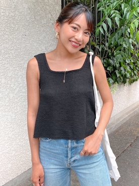 「Vicente（ヴィセンテ）のアイテム（タンクトップ）」を使った、Vicente👖さん（レディース・157cm）の夏コーディネート