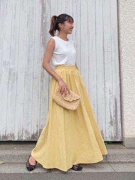 「Vicente（ヴィセンテ）のアイテム（タンクトップ）」を使った、Vicente👖さん（レディース・157cm）の夏コーディネート