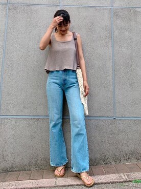 「Vicente（ヴィセンテ）のアイテム（タンクトップ）」を使った、Vicente👖さん（レディース・157cm）の夏コーディネート