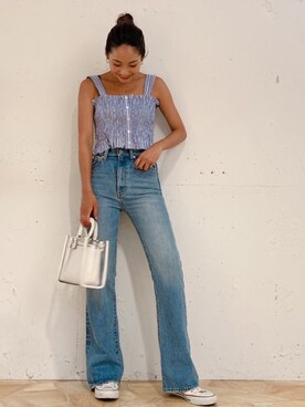「Vicente（ヴィセンテ）のアイテム（キャミソール）」を使った、Vicente👖さん（レディース・162cm）の夏コーディネート