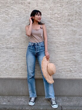 「Vicente（ヴィセンテ）のアイテム（キャミソール）」を使った、Vicente👖さん（レディース・157cm）の夏コーディネート