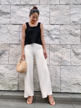 「Vicente（ヴィセンテ）のアイテム（タンクトップ）」を使った、Vicente👖さん（レディース・157cm）の夏コーディネート