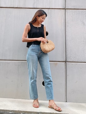 「Vicente（ヴィセンテ）のアイテム（タンクトップ）」を使った、Vicente👖さん（レディース・157cm）の夏コーディネート