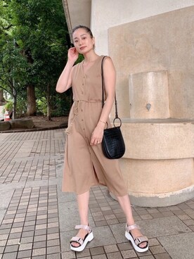 「GU（ジーユー）のアイテム（シューズ）」を使った、Vicente👖さん（レディース・162cm）の夏コーディネート