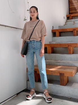 「GU（ジーユー）のアイテム（シューズ）」を使った、Vicente👖さん（レディース・162cm）の夏コーディネート