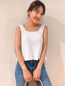 「Vicente（ヴィセンテ）のアイテム（タンクトップ）」を使った、Vicente👖さん（レディース・157cm）の夏コーディネート