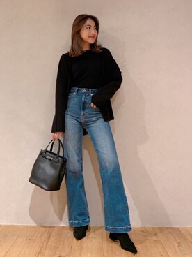 「Vicente（ヴィセンテ）のアイテム（カーディガン/ボレロ）」を使った、Vicente👖さん（レディース・162cm）の秋コーディネート