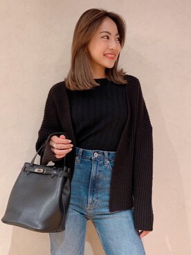 「Vicente（ヴィセンテ）のアイテム（カーディガン/ボレロ）」を使った、Vicente👖さん（レディース・157cm）の秋コーディネート