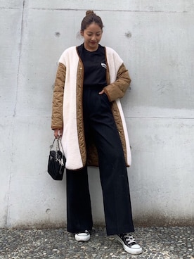 「CONVERSE（コンバース）のconverse コンバース ALL STAR 100 COLORS OX オールスター 100 カラーズ オックス 32861791 BLACK（スニーカー）」を使った、Vicente👖さん（レディース・157cm）の秋コーディネート