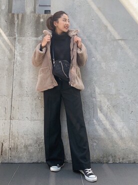 「ムートン」｜「アイテム（その他）」を使った、Vicente👖さん（レディース・157cm）の秋コーディネート
