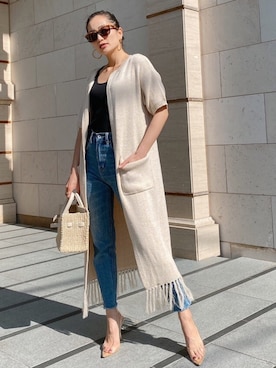 「Vicente（ヴィセンテ）のアイテム（カーディガン/ボレロ）」を使った、Vicente👖さん（レディース・162cm）の春コーディネート
