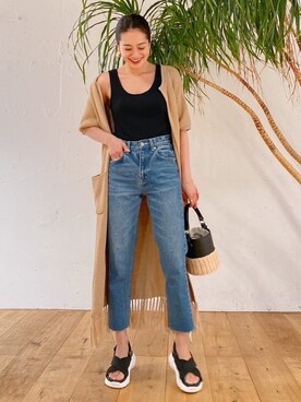 「Vicente（ヴィセンテ）のアイテム（カーディガン/ボレロ）」を使った、Vicente👖さん（レディース・162cm）の夏コーディネート