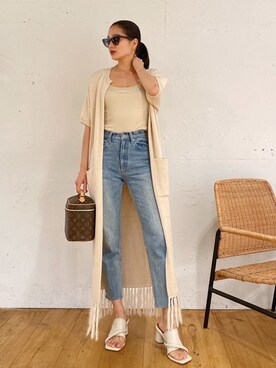 「Vicente（ヴィセンテ）のアイテム（カーディガン/ボレロ）」を使った、Vicente👖さん（レディース・162cm）の夏コーディネート