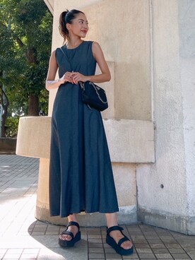「美シルエット」｜「アイテム（ワンピース/ドレス）」を使った、Vicente👖さん（レディース・157cm）の夏コーディネート
