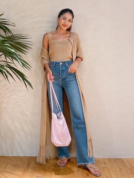 「Vicente（ヴィセンテ）のアイテム（カーディガン/ボレロ）」を使った、Vicente👖さん（レディース・157cm）の夏コーディネート