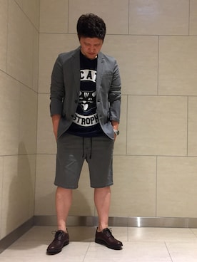 「ネコ」｜「アイテム（腕時計）」を使った、KO-さん（メンズ・179cm）の夏コーディネート