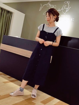 「スカラップ」｜「アイテム（ワンピース/ドレス）」を使った、gocciさん（レディース・160cm）の夏コーディネート