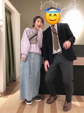 「ラベンダー」｜「アイテム（その他）」を使った、gocciさん（レディース・160cm）の春コーディネート
