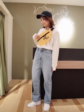 「白」｜「アイテム（その他）」を使った、gocciさん（レディース・160cm）の冬コーディネート